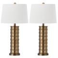 Linus 28.5-Inch H Brass Column Table Lamp (Set of 2) - Safavieh LIT4319A-SET2