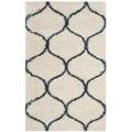 Hudson Shag Collection 6' X 9' Rug in Ivory And Slate Blue - Safavieh SGH280T-6