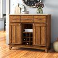 Andover Mills™ Presswood 41.75" Wide 3 Drawer Oak Wood Server Wood in Brown | 36.25 H x 41.75 W x 17 D in | Wayfair