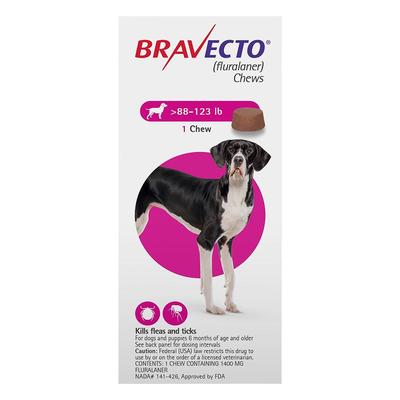 Bravecto For Extra Large Dogs 88-123lbs (Pink) 2 C...