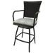 Charlton Home® Cutlip Stripe Cutlip 26" Patio Bar Stool w/ Cushion Metal in White | 45 H x 20 W x 20 D in | Wayfair