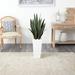 Orren Ellis Artificial Sansevieria Plant in Planter Silk/Plastic/Stone in Gray | 48 H x 10 W x 10 D in | Wayfair EB11B819AEE34B5CBC3BA413D01F20F5