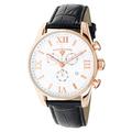 Swiss Legend Men's Belleza Analog Swiss Quartz Watch White Dial and Rose Gold Stainless Steel Case with Black Leather Strap 22011-RG-02-BLK