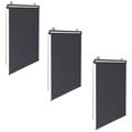 Lot de 3 stores enrouleurs Idmarket L.125 x h. 225 cm - Pour pergola - Gris anthracite - Gris