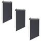 Lot de 3 stores enrouleurs Idmarket L.125 x h. 225 cm - Pour pergola - Gris anthracite - Gris