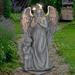 Exhart Angel & Little Boy Garden Statue w/ LED Halo On A Battery Powered Timer Resin/Plastic | 14.37 H x 8.46 W x 5.91 D in | Wayfair 15644-RS