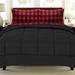 Sweet Home Collection Buffalo Check Microfiber Farmhouse/Country Comforter Set Down/Microfiber in Black | Wayfair 5PCBUFSTCMF-K