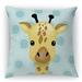 Isabelle & Max™ Rodrick Giraffe Baby Polka Dots Throw Pillow Eco-Fill/Polyester in Green/Blue | 18 H x 18 W x 4 D in | Wayfair