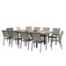 Brayden Studio® Chouinard 11 Piece Teak Outdoor Dining Set Wood/Teak in Gray/White/Black | 31.5 H x 78.5 W x 39.25 D in | Wayfair