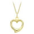 Carissima Gold Women's 9 ct Yellow Gold 12 x 14 mm Heart Pendant 9 ct Yellow Gold 0.5 mm Diamond Cut Curb Chain Necklace of Length 46 cm/18 Inch