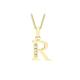 Carissima Gold Women's 9 ct Yellow Gold Cubic Zirconia 10 x 12 mm Initial R Pendant on 9 ct Yellow Gold 0.7 mm Diamond Cut Curb Chain Necklace of Length 46 cm/18 Inch