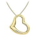 Carissima Gold Women's 9 ct Yellow Gold 12 x 10 mm Heart Slider Pendant on 9 ct Yellow Gold 0.7 mm Venetian Box Chain Necklace of Length 46 cm/18 Inch