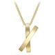 Carissima Gold Women's 9 ct Yellow Gold Satin and Polished Crossover Pendant on Curb Chain of Length 18 cm