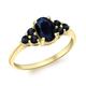 Carissima Gold Women's 9ct Yellow Gold Sapphire Cluster Ring - Size N