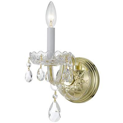 Crystorama 1031-PB-CL-S Transitional One Light Wall Sconce from Traditional Crystal collection in Br