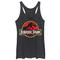 Jurassic Park Women's Bold Classic Logo Black Heather Racerback Tank Top