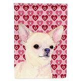 Caroline's Treasures SS4472CHF Chihuahua Hearts Love and Valentine's Day Portrait Flag Canvas House screenshot. Outdoor Decor directory of Home & Garden.
