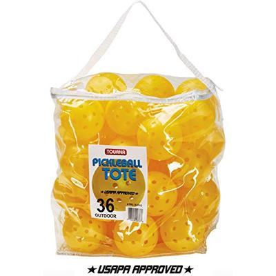 Tourna Strike Outdoor Pickleballs (36 Pack) USAPA Approved, Optic Yellow