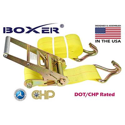 (8) Boxer Dual Locking DOT 4" X 30' Ratchet Straps W/ Wire Hooks Flatbed Truck Trailer Tie Down 5400