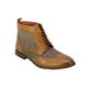 Mens Faux Leather Tweed Classic Oxford Brogue Boots Formal Vintage Lace up Shoes[A2244H,Tan Brown,6 UK]