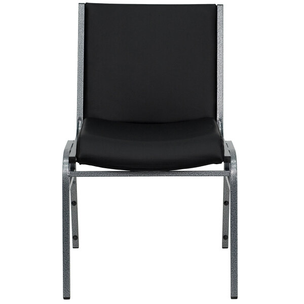 Flash Furniture XU-60153-BK-VYL-GG Hercules Series Heavy-Duty Black Vinyl Stack Chair