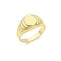 Carissima Gold Women's 9 ct Yellow Gold 7.3 x 8.6 mm Oval Ribbed Signet Ring, Size L
