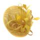 Caprilite Yellow and Gold Mustard Sinamay Big Disc Saucer Fascinator Hat for Women Weddings Headband