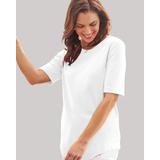 Blair Women's Essential Knit Elbow Sleeve Curved-Hem Tee - White - M - Misses