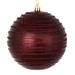 Vickerman 527528 - 4" Burgundy Candy Glitter Ball Christmas Tree Ornament (4 pack) (N187665D)