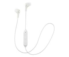 JVC Soft Wireless Earbud with Stayfit Tips, Remote and Mic and Bluetooth White (HA-FX9BTW)