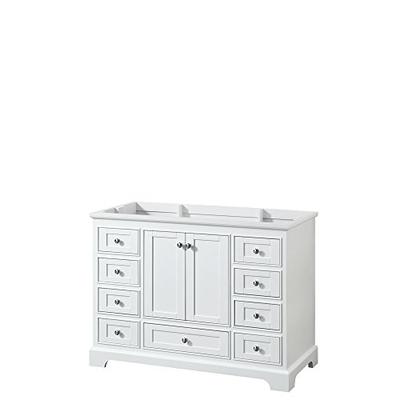 Wyndham Collection Deborah 48 inch Single Bathroom Vanity in White, No Countertop, No Sink, and No M