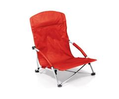 Picnic Time Tranquility Portable Folding Beach Chair, Red