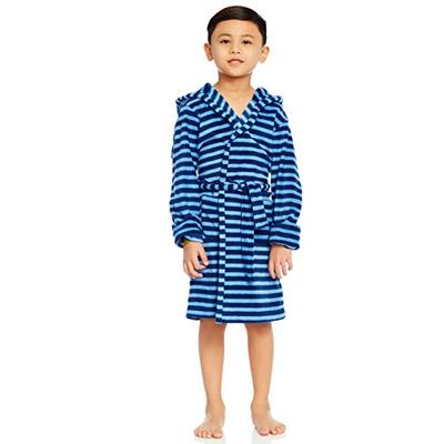 Leveret Kids Boys Fleece Sleep Robe Bathrobe Blue & Navy (3 Years)