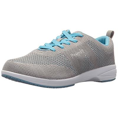 Propet Women's Washable Walker Evolution Oxford, Grey/Light Blue, 8.5 Wide US