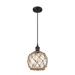 Innovations Lighting Bruno Marashlian Farmhouse Rope 8 Inch Mini Pendant - 516-1P-BK-G122-8RB