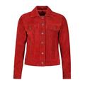 Carrie CH Hoxton Women's Trucker Real Leather Jacket 100% Suede Casual Fashion Shirt Jacket 1680 (US 4 / UK 8, Red)