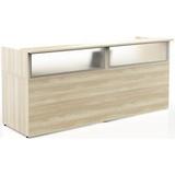 96"W Custom Reception Desk with Frosted Glass Window