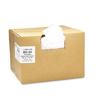 Classic Clear Clear Low-Density Can Liners, 16 Gal.6 Mil, 24 X 31, 500/Carton