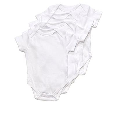 Leveret Baby Onesie Boys Girls Bodysuit 4 Pack Short Sleeve Underwear White 100% Cotton 6-12 Months