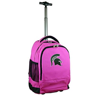 Denco NCAA Michigan State Spartans Expedition Wheeled Backpack, 19-inches, Pink