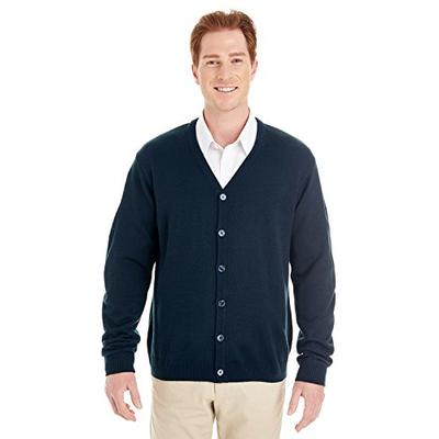 Harriton Mens Pilbloc V-Neck Button Cardigan Sweater (M425) -DARK NAVY -S