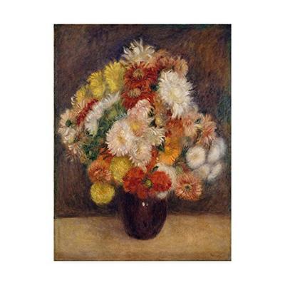 Trademark Fine Art Bouquet of Chrysanthemums by Pierre Auguste Renoir 24x32-Inch Multicolor