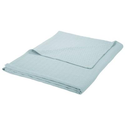Superior Twin/Twin XL Blanket 100% Cotton, for All Season, Diamond Design, Aqua