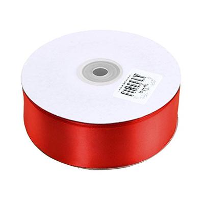 Christmas Gift Wrapping Ribbon (Single-faced Satin, 1-1/2-inch x 50-yard, Red)