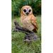 Hi-Line Gift Ltd. Tawny Owl on Stump Statue in Yellow | 12.6 H x 5.71 W x 10.24 D in | Wayfair 87717-B