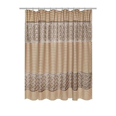 Popular Bath Shower Curtain, Spindle Collection, 70" x 72", Gold