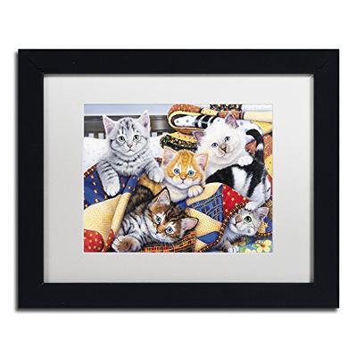 Cozy Kittens by Jenny Newland White Matte Black Frame, 11 x 14"