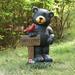 Hi-Line Gift Ltd. Bear Holding Welcome Sign Garden Statue in Black/Red | 18.5 H x 10.5 W x 10.5 D in | Wayfair 75619-H