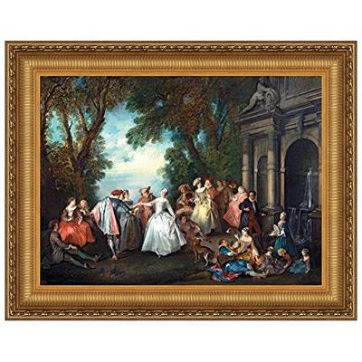 Design Toscano Dance Before a Fountain, 1724: Canvas Replica Painting: Small