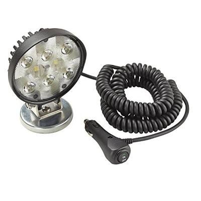 Wesbar (54209-017) Round Auxiliary LED Work Light with 19' Coiled Cord and Magnetic Base